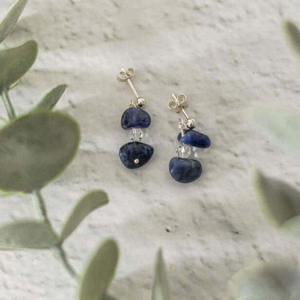 2024 Navy Soladite Queen of Cups Earrings