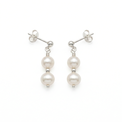 Sterling silver bridesmaids earrings studs, simple wedding jewellery UK