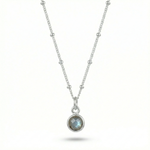 Sterling silver labradorite necklace, March birthstone jewellery UK