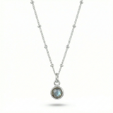 Sterling silver labradorite necklace, March birthstone jewellery UK