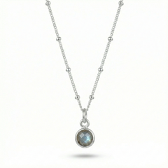 Sterling silver labradorite necklace, March birthstone jewellery UK