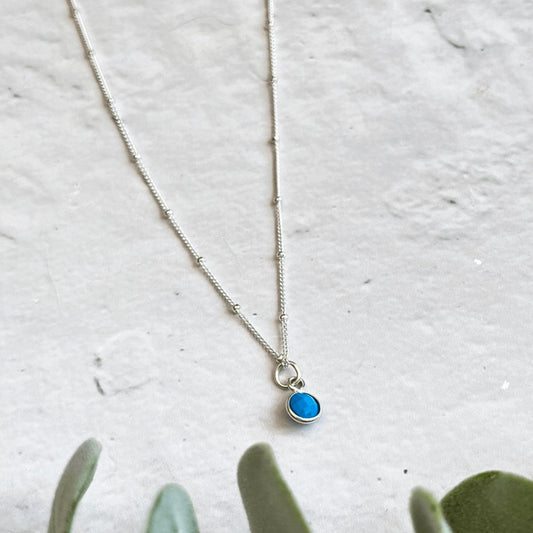 Turquoise Dec Birthstone Necklace - Made Here with Love