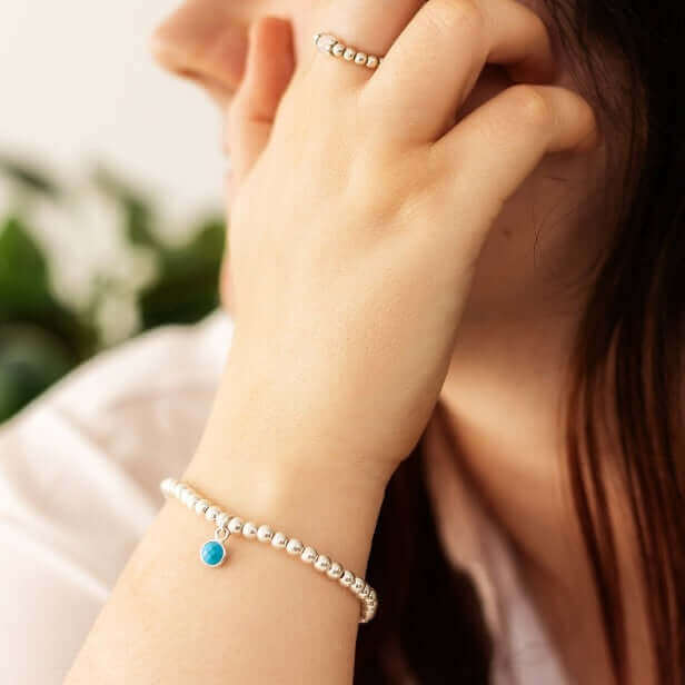 Turquoise December Birthstone Bracelet - Made Here with Love