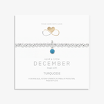 Turquoise December birthstone bracelet with sterling silver beads, stretch bracelet UK