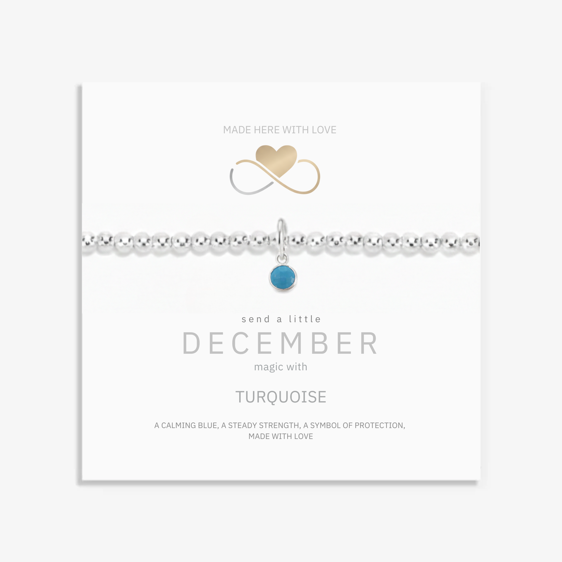 Turquoise December birthstone bracelet with sterling silver beads, stretch bracelet UK