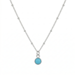 Turquoise gemstone necklace in sterling silver, blue jewellery UK