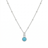 Turquoise gemstone necklace in sterling silver, blue jewellery UK